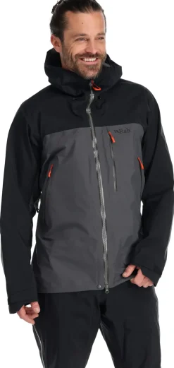Waterproof Jackets-Rab Mens Latok Mountain GTX Jacket - Black-Graphene