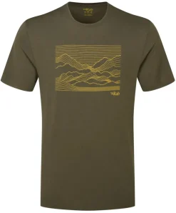 T-Shirts & Baselayers-Rab Mens Mantle Outline Tee - Army