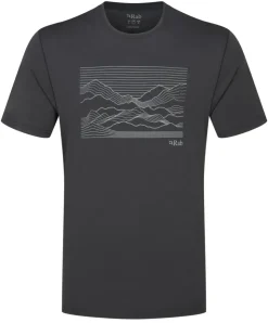 T-Shirts & Baselayers-Rab Mens Mantle Outline Tee - Ebony