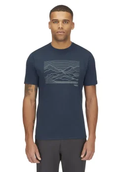 T-Shirts & Baselayers-Rab Mens Mantle Outline Tee - Tempest Blue