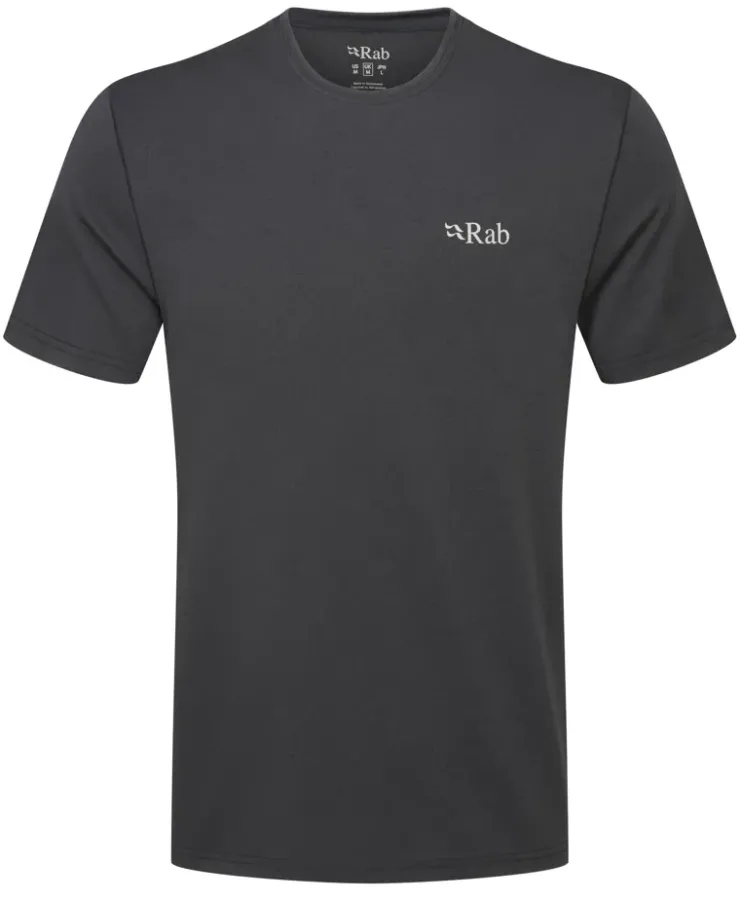 T-Shirts & Baselayers-Rab Mens Mantle Ridge Tee - Ebony