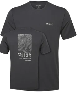 T-Shirts & Baselayers-Rab Mens Mantle Ridge Tee - Ebony