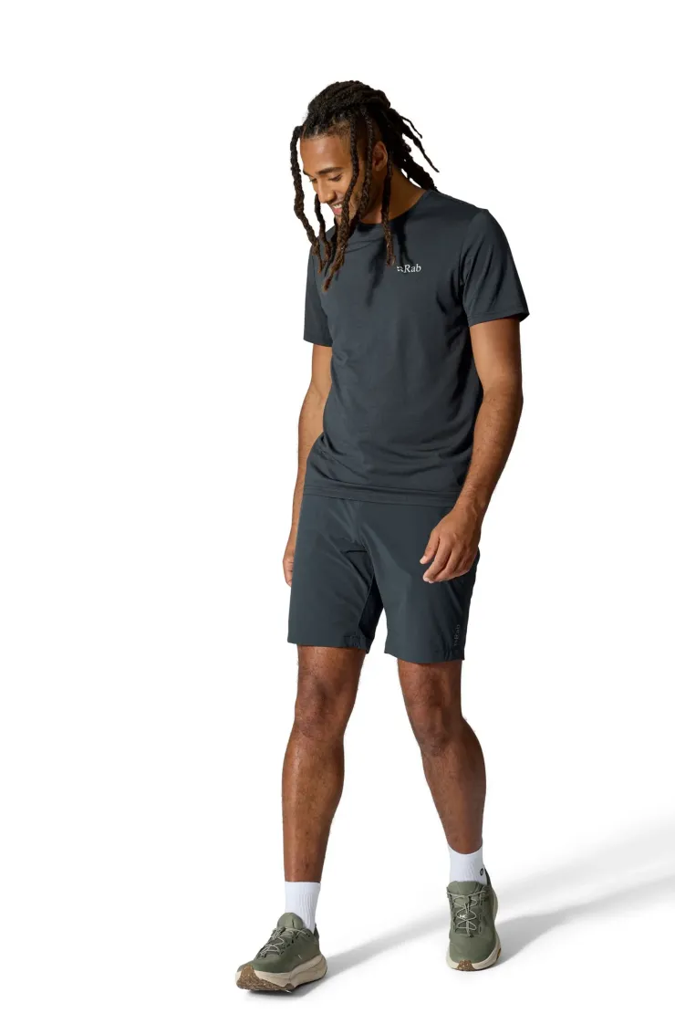 T-Shirts & Baselayers-Rab Mens Mantle Ridge Tee - Ebony