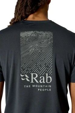 T-Shirts & Baselayers-Rab Mens Mantle Ridge Tee - Ebony