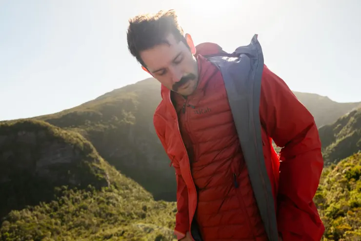 Insulated Jackets-Rab Mens Microlight Alpine Jacket - Tuscan Red