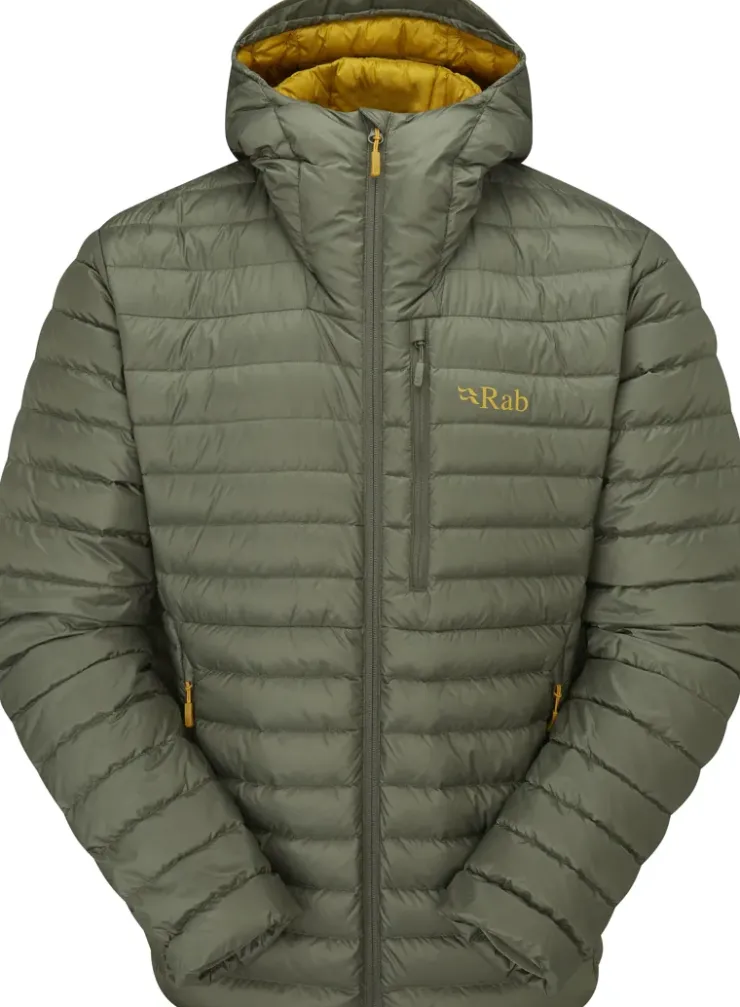 Insulated Jackets-Rab Mens Microlight Alpine Jacket - Light Khaki