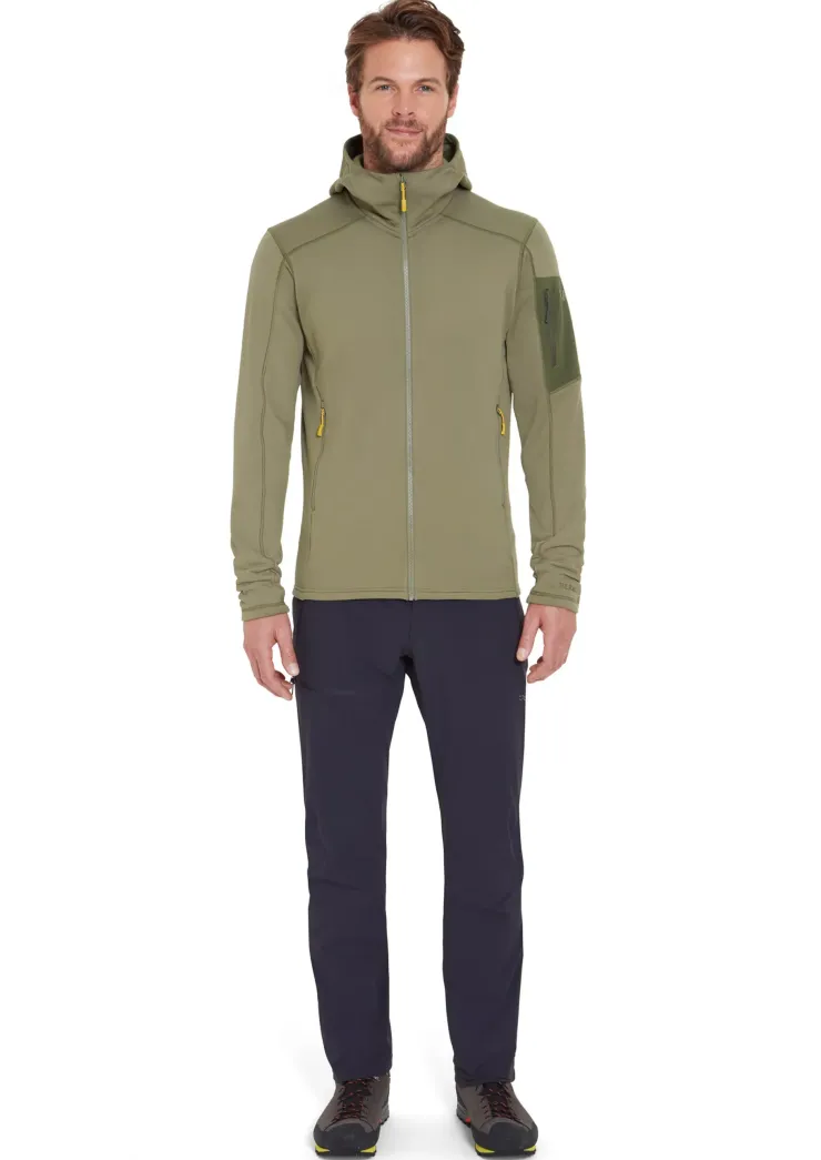 Fleece & Mid Layer-Rab Mens Modulus Hoody - Light Khaki
