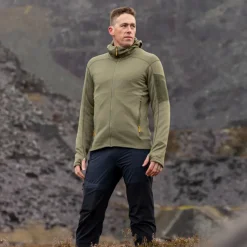 Fleece & Mid Layer-Rab Mens Modulus Hoody - Light Khaki