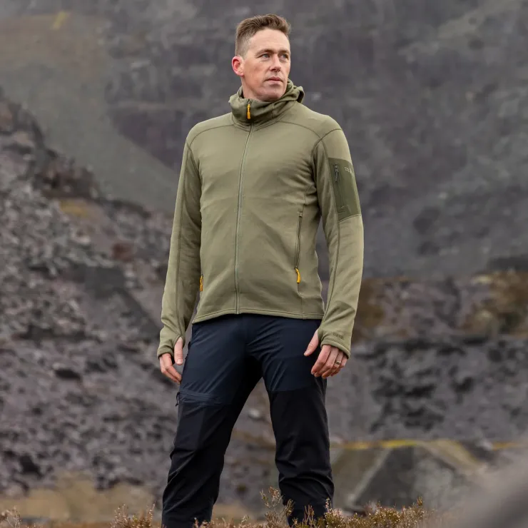 Fleece & Mid Layer-Rab Mens Modulus Hoody - Light Khaki