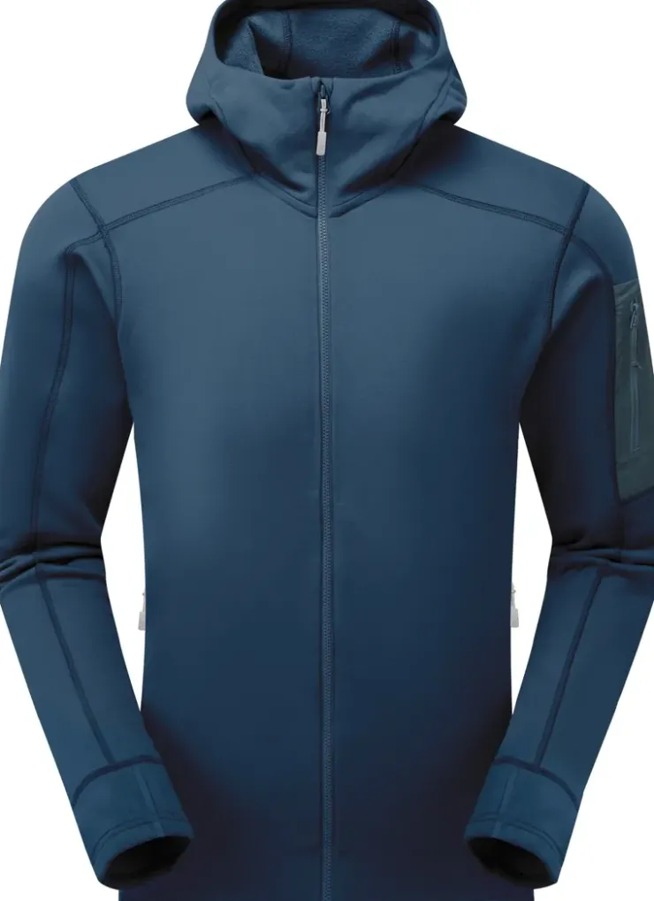 Fleece & Mid Layer-Rab Mens Modulus Hoody - Tempest Blue