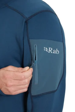Fleece & Mid Layer-Rab Mens Modulus Hoody - Tempest Blue
