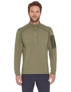 Fleece & Mid Layer-Rab Mens Modulus Pull-On - Light Khaki