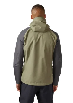 Waterproof Jackets-Rab Mens Namche Paclite Jacket - Graphene-Light Khaki