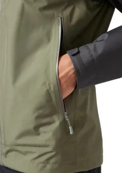 Waterproof Jackets-Rab Mens Namche Paclite Jacket - Graphene-Light Khaki