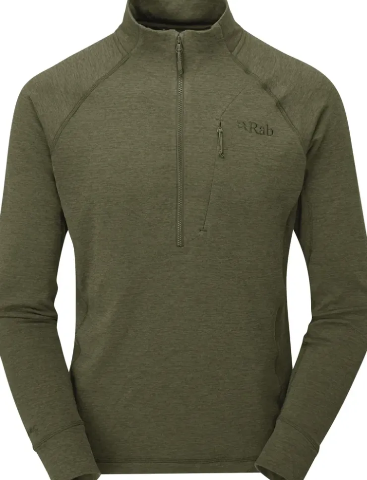 Fleece & Mid Layer-Rab Mens Nexus Pull-On - Olive-Olive