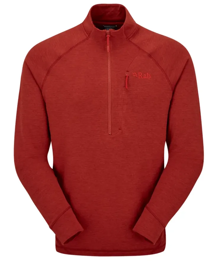 Fleece & Mid Layer-Rab Mens Nexus Pull-On - Tuscan Red