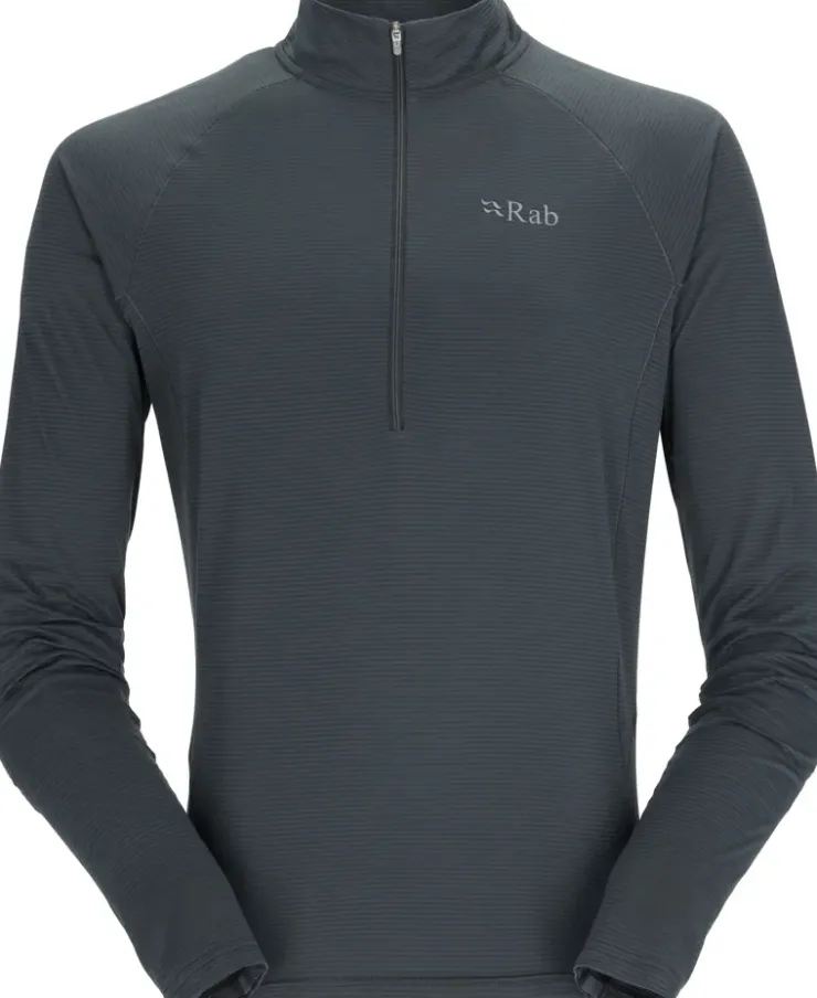 T-Shirts & Baselayers-Rab Mens Sonic LS Zip-T - Beluga