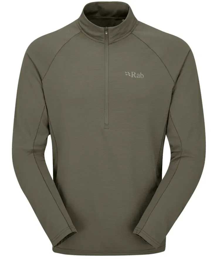 T-Shirts & Baselayers-Rab Mens Sonic LS Zip-T - Light Khaki