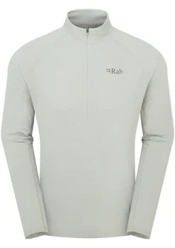 T-Shirts & Baselayers-Rab Mens Sonic LS Zip-T - Light Zinc