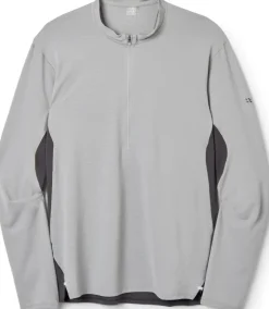 T-Shirts & Baselayers-Rab Mens Sonic Ultra Zip Tee - Light Zinc-Graphene
