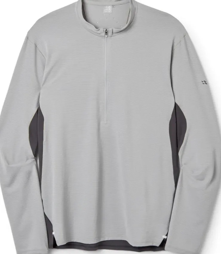 T-Shirts & Baselayers-Rab Mens Sonic Ultra Zip Tee - Light Zinc-Graphene