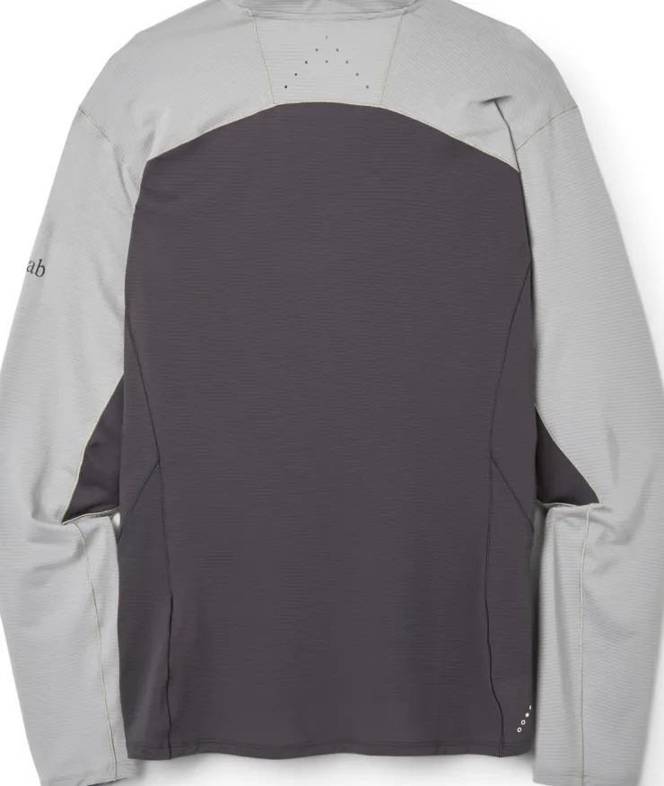 T-Shirts & Baselayers-Rab Mens Sonic Ultra Zip Tee - Light Zinc-Graphene