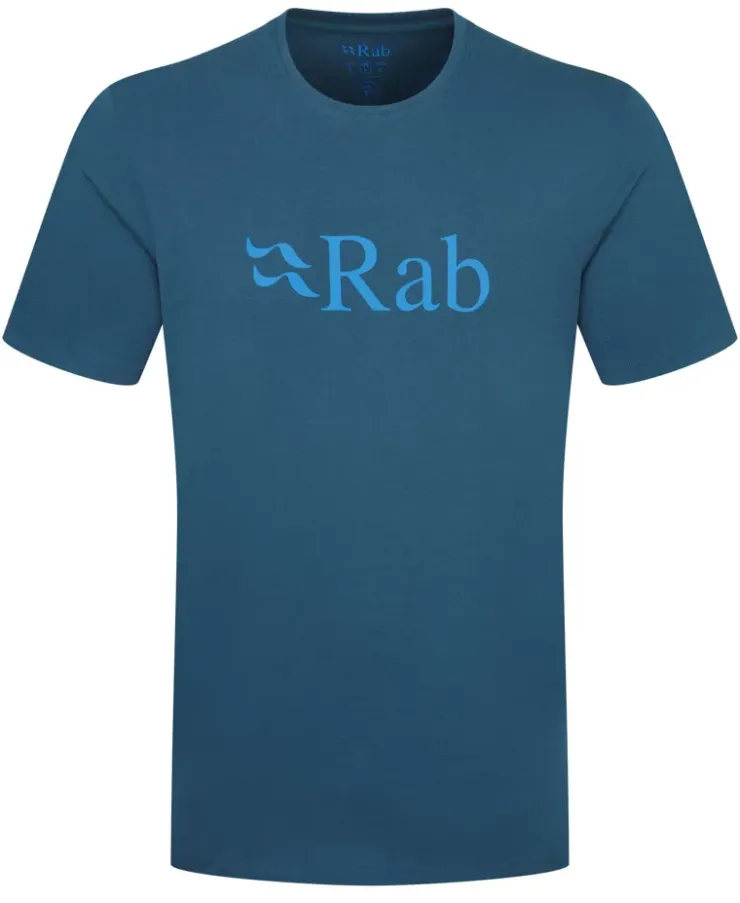 T-Shirts & Baselayers-Rab Mens Stance Logo Tee - Tempest Blue