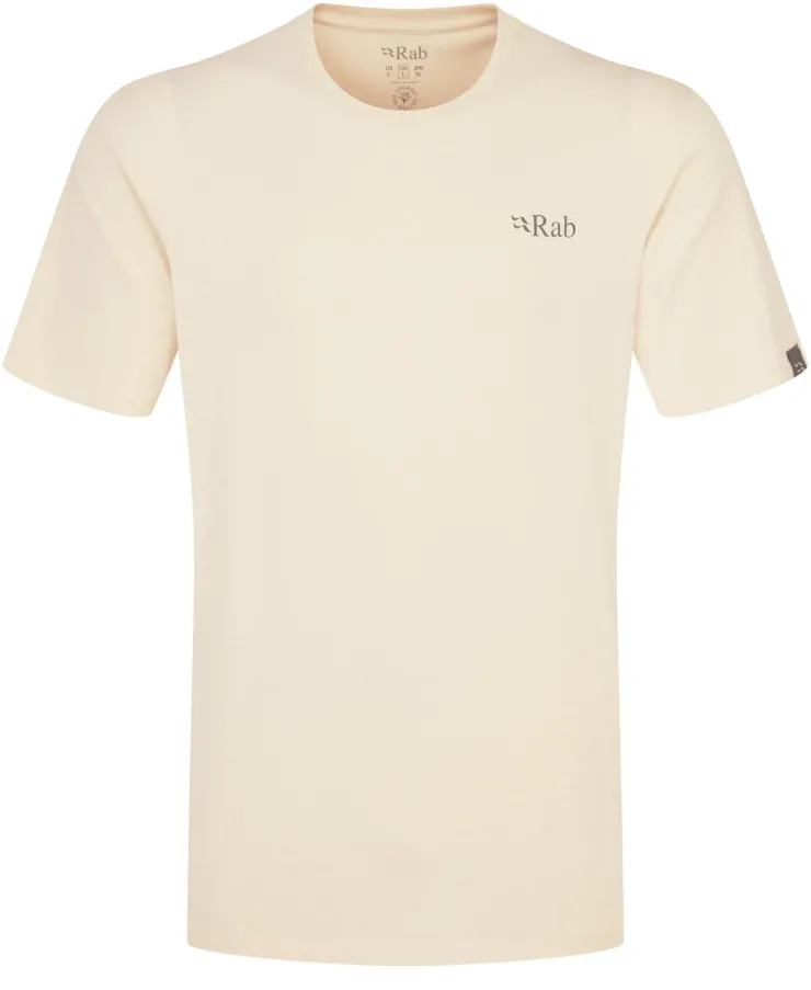 T-Shirts & Baselayers-Rab Mens Stance Mountain Peak Tee - Ecru