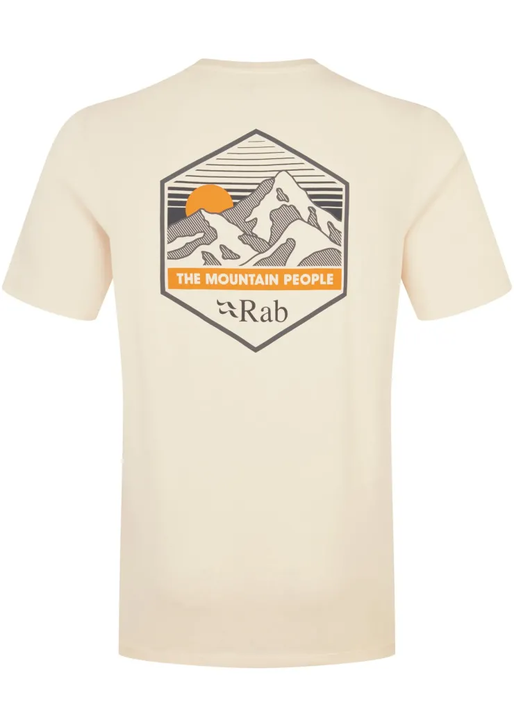 T-Shirts & Baselayers-Rab Mens Stance Mountain Peak Tee - Ecru