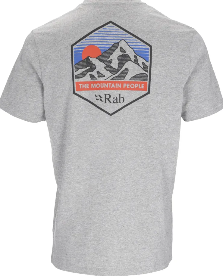 T-Shirts & Baselayers-Rab Mens Stance Mountain Peak Tee - Grey Marl