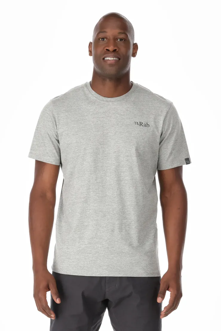 T-Shirts & Baselayers-Rab Mens Stance Mountain Peak Tee - Grey Marl