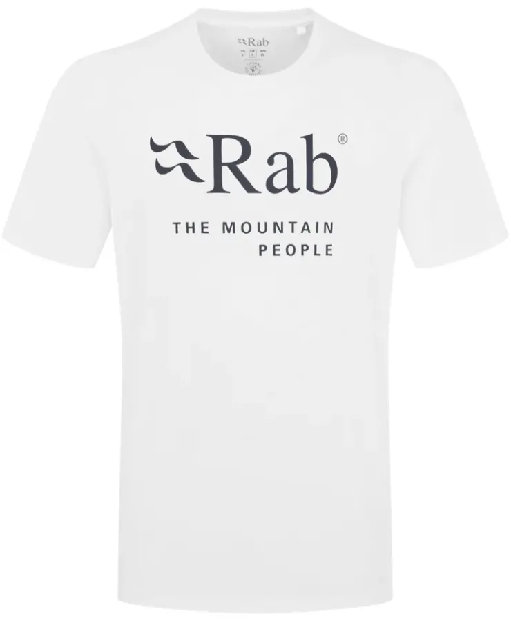 T-Shirts & Baselayers-Rab Mens Stance Mountain Tee - White