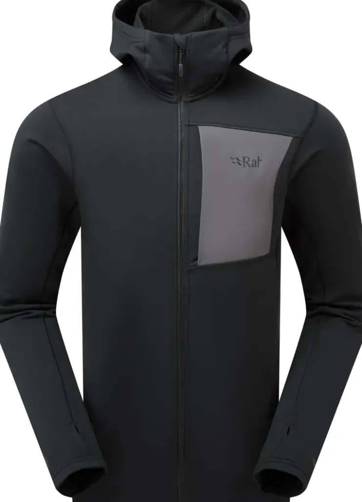 Fleece & Mid Layer-Rab Mens Superflux Hoody - Black