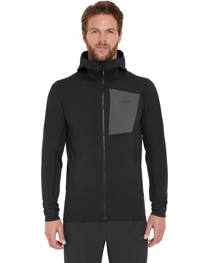 Fleece & Mid Layer-Rab Mens Superflux Hoody - Black