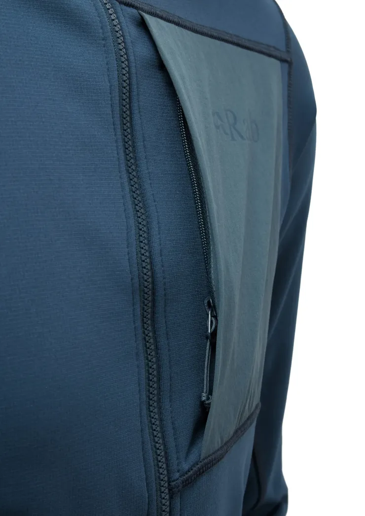 Fleece & Mid Layer-Rab Mens Superflux Hoody - Tempest Blue