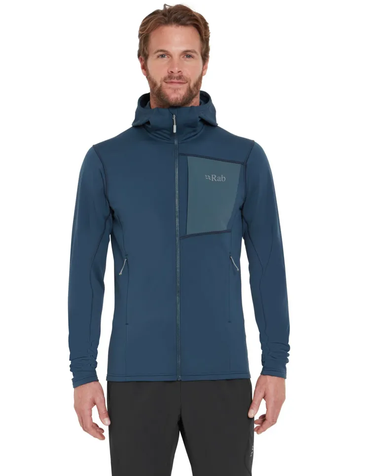 Fleece & Mid Layer-Rab Mens Superflux Hoody - Tempest Blue