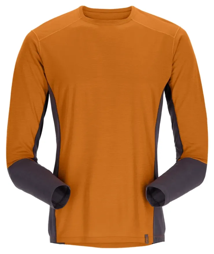 T-Shirts & Baselayers-Rab Mens Syncrino Base LS Tee - Marmalade