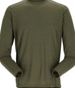 T-Shirts & Baselayers-Rab Mens Syncrino Base LS Tee - Olive-Olive