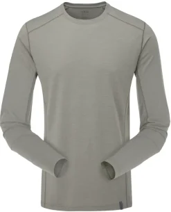 T-Shirts & Baselayers-Rab Mens Syncrino Base LS Tee - Stone