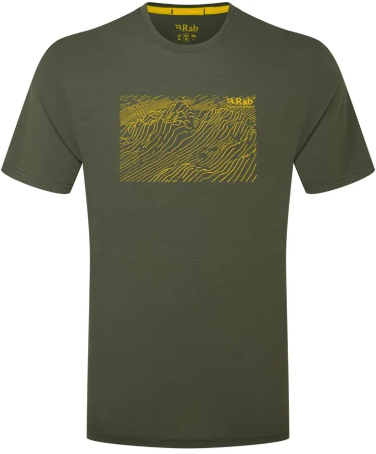 T-Shirts & Baselayers-Rab Mens Syncrino Ridge Tee - Olive