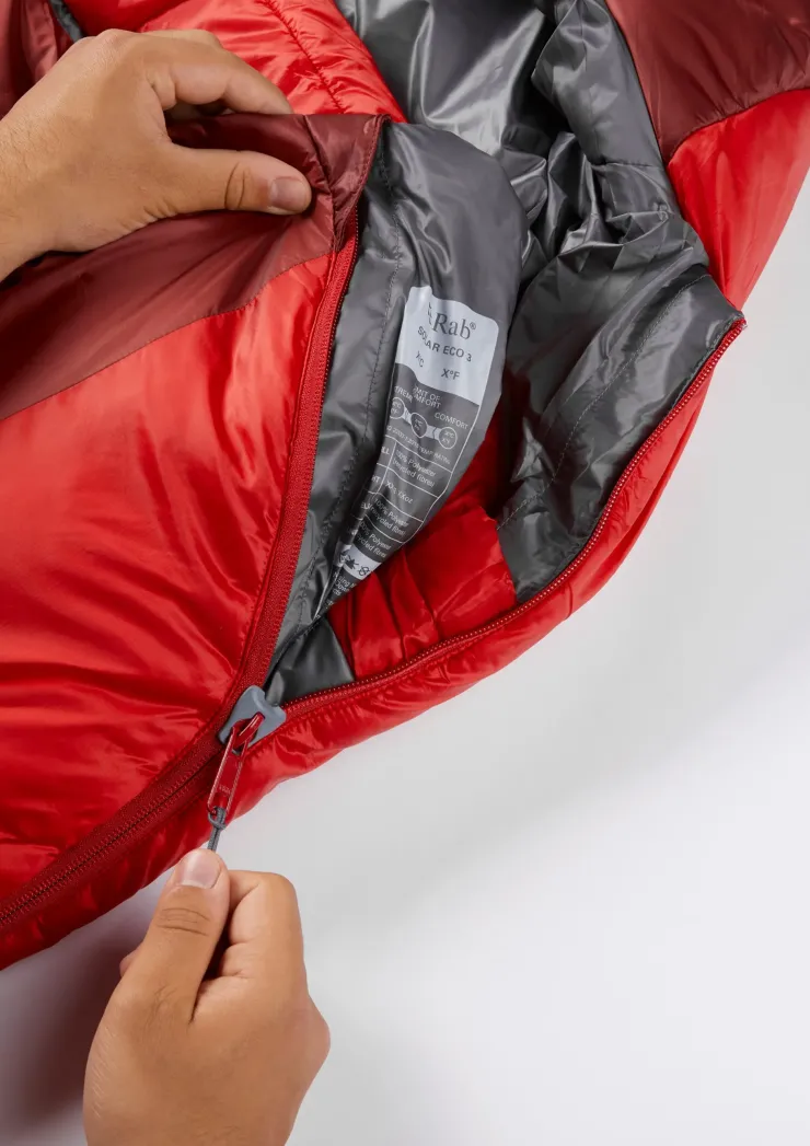 Backpacking & Lightweight Sleeping Bags-Rab Solar Eco 3 Sleeping Bag - Left-Zip - Regular