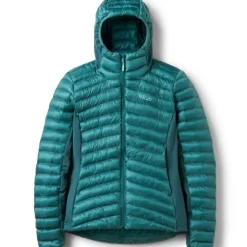 Insulated Jackets-Rab Womens Cirrus Flex Hoody - Eucalyptus-Green Slate