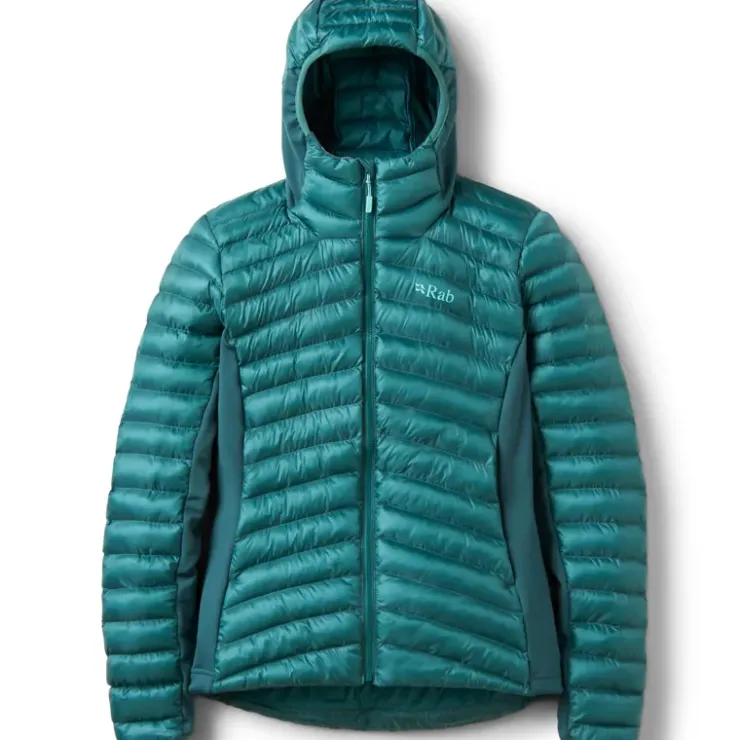 Insulated Jackets-Rab Womens Cirrus Flex Hoody - Eucalyptus-Green Slate