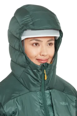 Insulated Jackets-Rab Womens Cirrus Ultra Hoody - Green Slate-Eucalyptus
