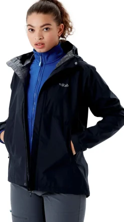 Waterproof Jackets-Rab Womens Downpour Eco Jacket - Black
