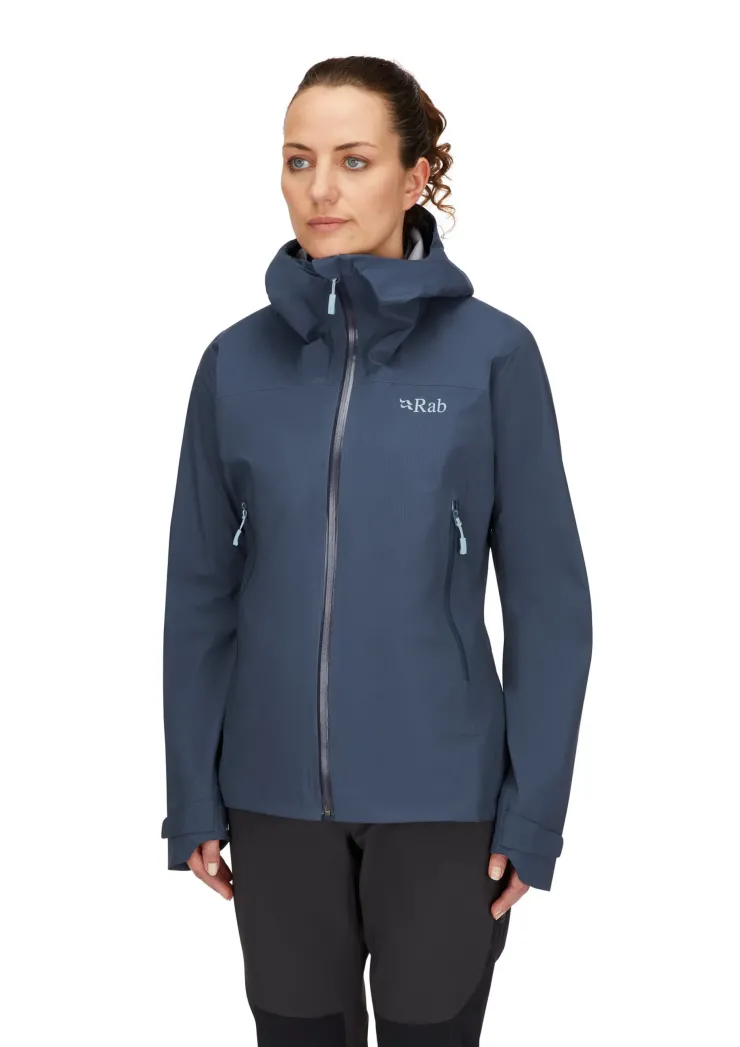Waterproof Jackets-Rab Womens Downpour Light Jacket - Tempest Blue