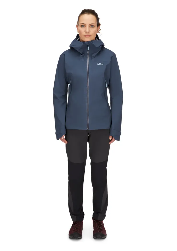 Waterproof Jackets-Rab Womens Downpour Light Jacket - Tempest Blue