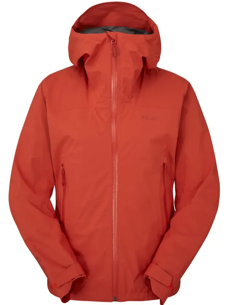 Waterproof Jackets-Rab Womens Downpour Light Jacket - Red Grapefruit