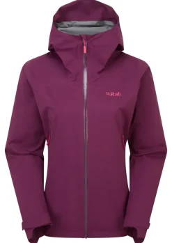 Waterproof Jackets-Rab Womens Downpour Light Jacket - Mulberry