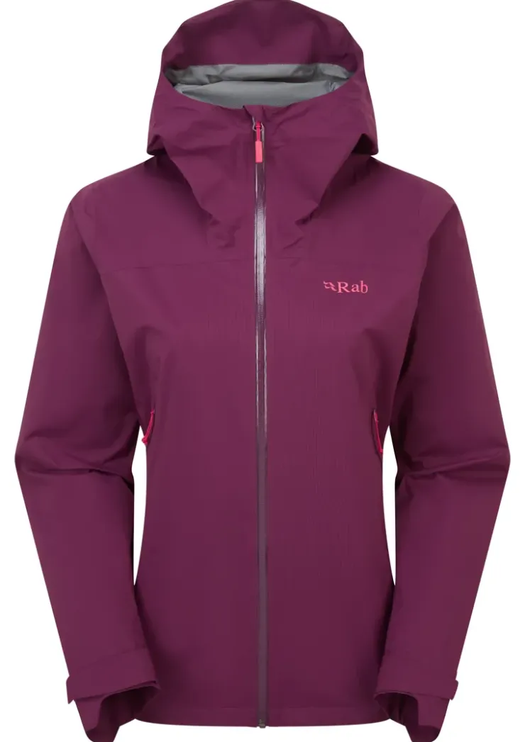 Waterproof Jackets-Rab Womens Downpour Light Jacket - Mulberry